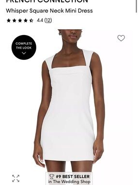 French Connection White Square-Neck Mini Dress